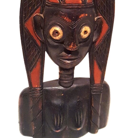 Vintage African Wood Statue, Collectible African Art, African Home Decor - Picture 2 of 15